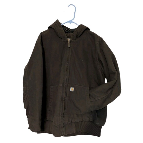 Carhartt Jackets & Blazers - Carhartt Active Jacket Quilt Lined Womens Plus 1X 16-18 Hoodie Chocolate Brown